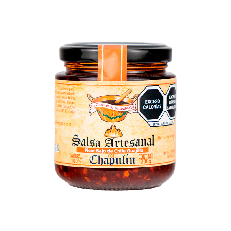 Salsa Artesanal de Chile Guajillo con Chapulines