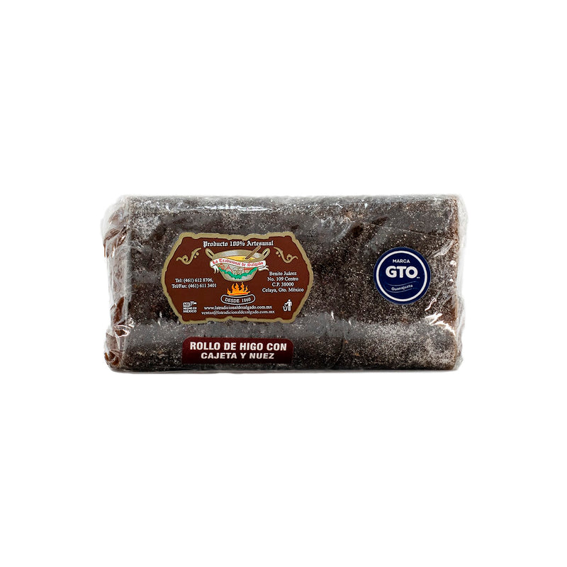 Rollo de Higo con Cajeta y Nuez
